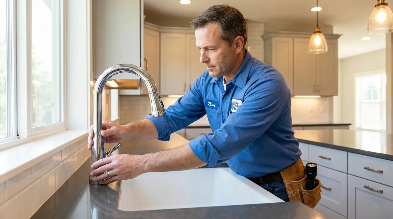 Kitchen faucet installation by Johns Plumbing LLC in Avalon
